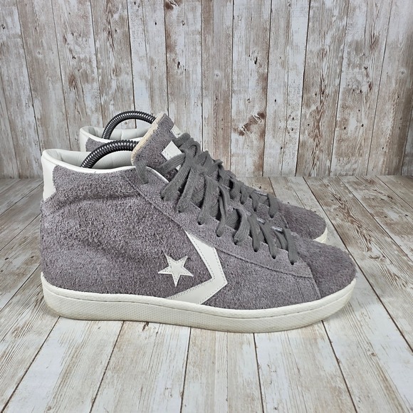 Converse Pro Leather Mid Top Sneakers Gray Suede Casual Shoes Womens‎ 11 - Picture 1 of 8
